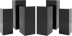 6 PCS Display Pedestal Stand, Metal Display Pedestal Stands Decoration Cube Sculpture Displays Column Square Displays Stands Pillars for Wedding Party Baby Shower Birthday (Black, 6PCS)