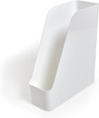 TRU RED Plastic Magazine File, White, 2‑Pack – Vertical Desktop Organizer for Magazines, Folders & Office Documents