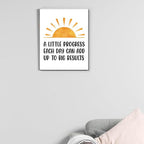 Inspirational Office Wall Art Decor, Motivational Add Up to Big Results Positive Quote Daily Affirmations Artwork Posters for Home Office Gym Classroom Decorations (11.5 X 15 Inches, Framed)