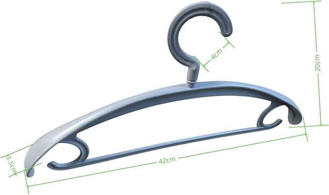 10 Pack Heavy Duty Coat Hangers 25lb Load Capacity Swivel Suit Clothes Hanger Wide Shoulder Jacket Hangers Thick Large Oversize Non Slip Coat Hanger (Blue)