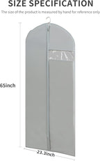 Dress Bags for Gowns Long, 65'' Long Dress Clear Garment Bag(Set of 4, 23.3'' X 65'')