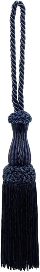 DÉCOPRO Beautiful Navy Blue Chainette Key Tassel 5 inch Tassel Length 5 Inch Loop Color: Dark Navy Blue - J3