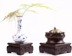 GOLDY&WENDY Square Solid Wood Base Handmade Carved Rosewood Display Stand Vase Teapot Aquarium Lamp Pedestal