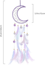 Purple Moon Dream Cather Handmade Dreamcatcher for Girls Wall Hanging Decor for Bedroom Wall Decor Birthday Gifts