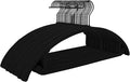 MIZGI Premium Velvet Hangers 50 Pack Heavyduty- Non Slip No Shoulder Bump Suit Hanger - Black Hooks,Space Saving Clothes Rounded Shape for Coat,Sweater,Jackets,Pants