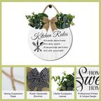 Modern Kitchen Decor,Kitchen Rules Rustic Round Wooden Sign,For Home, Office, Store Or Restaurant