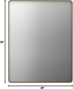 LOAAO 28”X36” Bronze Bathroom Mirrors for Vanity, Rounded Rectangle Brushed Bronze Metal Frame Mirror, Anti-Rust, Hangs Horizontally or Vertically
