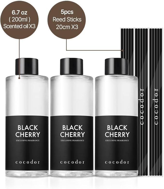 COCODOR Reed Diffuser Oil Refill/Clean Linen /6.7oz(200ml) / 3 Pack/Aromatherapy, Home Fragrance, Scented Oils, Oils for Reed Diffuser, Bathroom Home Decor