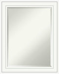 Amanti Art White Wall Mirror 29x23 Craftsman White Rectangle Bathroom Mirror for Wall Decor Living Room, Medium Casual Wood Frame, Hangs Horizonally and Vertically, Bathroom Decor, Beveled Edge