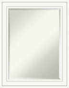 Amanti Art White Wall Mirror 29x23 Craftsman White Rectangle Bathroom Mirror for Wall Decor Living Room, Medium Casual Wood Frame, Hangs Horizonally and Vertically, Bathroom Decor, Beveled Edge