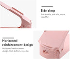 Bibabala Shoe Slots Organizer, 10 Pack Adjustable Shoe Rack Stacker Storage Space-Saveing 50%, Double Deck Shoes Rack Holder for Shoes Holder Organization, Closet Organization(Pink)