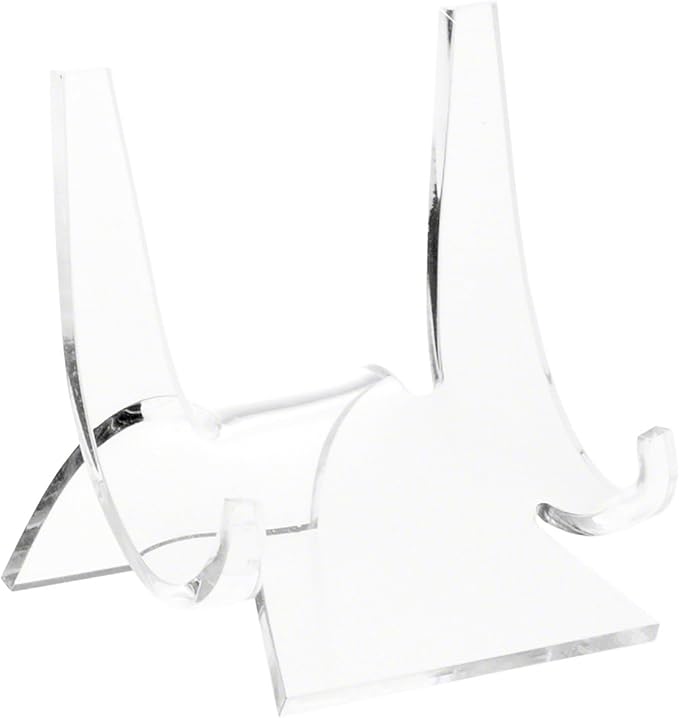 Plymor Clear Acrylic Double-Scoop Display Easel, 3" H x 2.875" W x 2.5" D