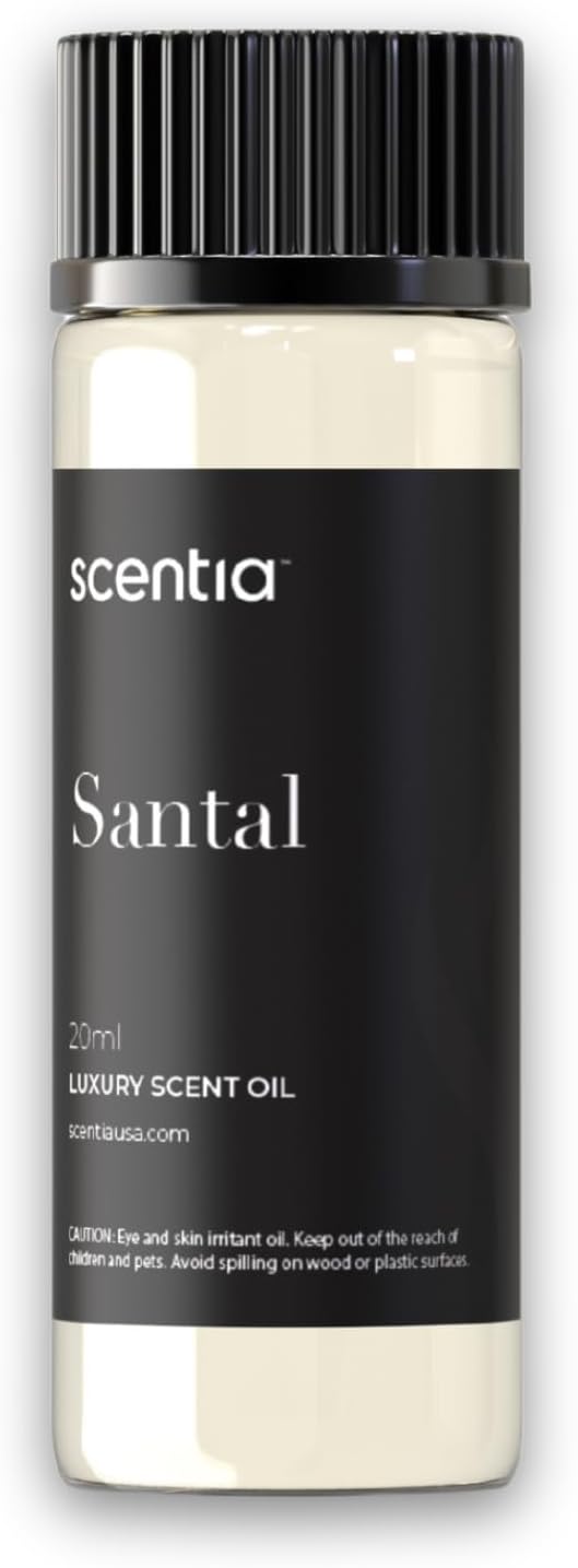 Santal Diffuser Oil – Premium 20 ml Santal-Inspired Blend – Sandalwood, Amber, Musk, Cedar, Cardamom – Luxury Fragrance Oil for Ultrasonic & Waterless Diffusers – Made in USA, Thanksgiving Gift