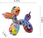Resin Balloon Dog Sculpture - Collectible Figurines Decor for Home | Office Desktop Resin Decors Balloon Dog Decor (Graffiti)