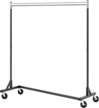 Hoctieon Z Rack, Rolling Clothes Racks with Z-Base, Heavy Duty Garment Rack, Clothing Racks for Hanging Clothes, Sturdy Metal Hanging Holder, Clothes Organizer Rack, Chrome