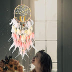 Dream Catchers Lovers Dream Catcher for Boys Large Dream Catcher for Girls Wall Hanging Tree of Life Wall Decor with LED Light Handmade Feather Dreamcatcher Native American Blessing Gifts