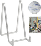 Plate Holder Easel Display Stand - 6 inch Metal Plate Stands for Display - Tabletop Picture Stand - Silver Iron Easels for Display Pictures | Photo Frames | Book | Decorative Plates | Plaque - 2 Pack