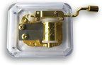 Play (I Believe) Clear Acrylic Hand Crank Music Box with Sankyo Musical Movement (65 Tunes Option)