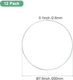 M METERXITY 12-Pack Dream Catcher Rings,7.9 Inch Metal Round Shape Macrame Wreath Floral Ring Hoop for Home/Valentine/DIY Craft/Wedding/Wall Hanging Decorations [White Silver]