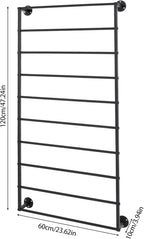 Scarf Organizer, Hijab Organizer, 10 Tier Wall Mounted Ribbon Rack, Ties Silk Scarves Towels Storage Multifunctional Metal Rack, Wall Shelf for Clothing Store, Flower Shop, Home