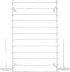 12-Tier Wall Mounted Scarf Rack, Scarf Display Rack, Towels Storage Hanger, Commercial Hijab Scarf Holder Organizer Space Saving for Retail Stores, Boutiques, Home (White, 31.5in Width)