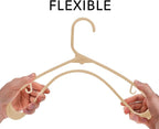 Sharpty Plastic Hangers Clothes Hangers for Clothing, Closet, Coats & Shirts - Durable & Space Saving - for Everyday Standard Use, Room Essentials & Basics - 60 Pack - Beige