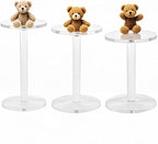 3 Pack 4 " Dia Acrylic Display Riser Jewelry Watches Round Pedestal Flower- Stand Small Figure Holder for Kitchen, Dining Room, Living Room Furniture