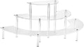 HENABLE Acrylic Display Riser - 3 Tier Clear Cupcake Stand, Perfume Organizer, Half Moon Dessert Stand, Shelf for Food, Amiibo Funko POP Figure Display