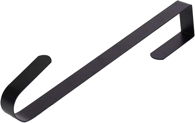 Sattiyrch 12" Wreath Hanger for Front Door,Steel Over The Door Hanger Hook,Wreath Door Hanger (Black,1)