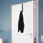 GameXcel 12" + 15" Wreath Hanger for Front Door - Large Wreath Metal Hook for Christmas Wreath Over The Door Hangers - 2 Pcs Black