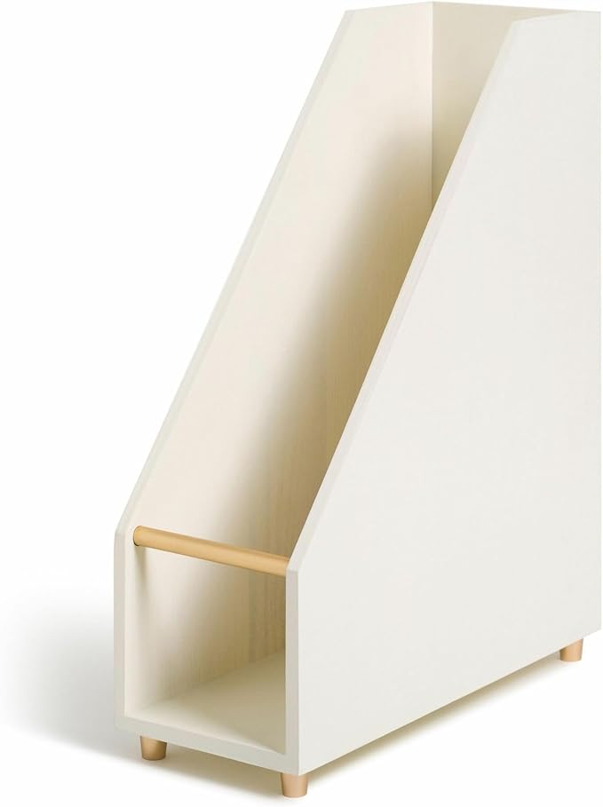 U Brands Juliet Magazine Holder, Office Supplies, Off-white and Gold, 1 Count (3463U02-06)