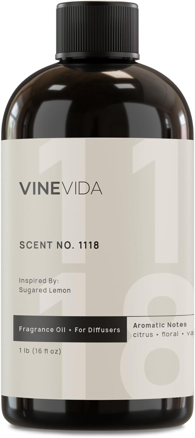VINEVIDA [16 Fl Oz] Scent NO. 1118 Fragrance Oil for Cold Air Diffusers, Aromatic Notes of Citrus, Green, Floral, Sugar & Vanilla Essential Oils for Diffuser Oil Refill & Air Freshener Room Spray