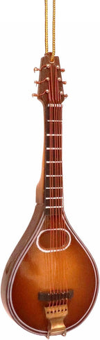 Wooden String Miniature Mandolin Hanging Ornament Mini Musical Instrument Replica Holiday Tree Home Decoration Display Ornament (4.72" Mandolin)