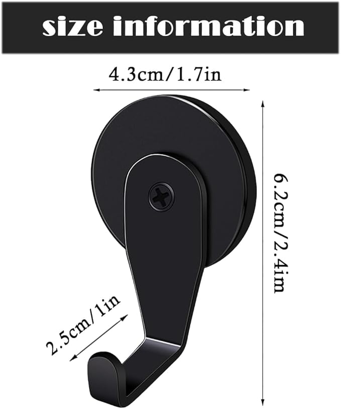 YUANQIAN Magnetic Wreath Hangers for Front Door, 2-Pack Heavy Duty Magnetic Wreath Hooks for Metal Doors and Glass, No Drilling, No Adhesive, Indoor Outdoor Seasonal Decor, Reusable Holder, Black