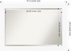 Amanti Art White Wall Mirror 29x41 Basic White Rectangle Bathroom Mirror for Wall Decor Living Room, Large Casual Wood Frame, Hangs Horizonally and Vertically, Bathroom Decor, Beveled Edge
