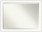 Amanti Art White Wall Mirror 35x45 Craftsman White Rectangle Bathroom Mirror for Wall Decor Living Room, X-Large Casual Wood Frame, Hangs Horizonally and Vertically, Bathroom Decor, Beveled Edge