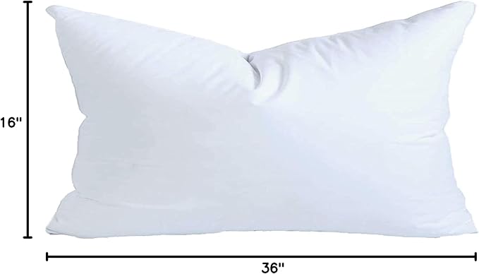 MoonRest® 16x30 Inch Synthetic Down Alternative Rectangle Pillow Insert Form Stuffer for Sofa Shams, Decorative Throw Pillow, Cushion and Bed Pillow Stuffing - Hypoallergenic 16“X 30”