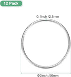 M METERXITY 12-Pack Dream Catcher Rings,2 Inch Metal Round Shape Macrame Wreath Floral Ring Hoop for Home/Valentine/DIY Craft/Wedding/Wall Hanging Decorations [White Silver]