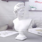 11.8 Inch Classic Greek White David Man Bust Statue, Large Resin Roman Goddess Apollo Sculpture for Home Décor
