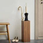 HOMSFOU Umbrella Stand Wood Umbrella Holder Farmhouse Bucket Square Wooden Holder Canes Walking Sticks for Home Office Entryway 6.3" L x 6.3" W x 19.7" H
