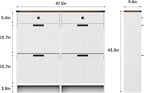 Shoe Cabinet with 4 Flip Drawers & 2 Drawers,Farmhouse Shoe Storage Cabinet for Entryway,Slim Freestanding Organizer Rack for Front Door Entrance,White