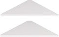 evron Corner Mounting Shelf Set of 2 – Easy to Install Floating Wall Shelves with Wood Grain Finish, Durable and Waterproof ABS Plastic for Kitchen, Bathroom, Living Room Home Décor