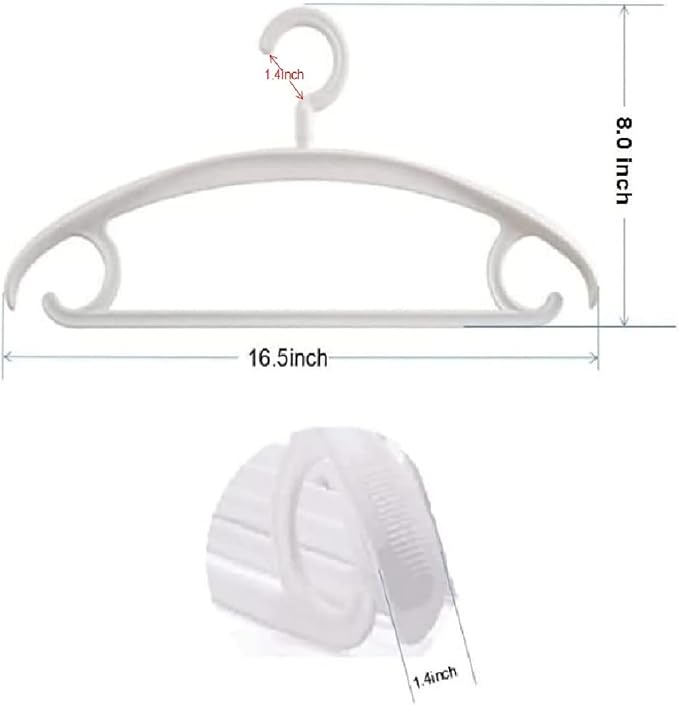10 Pack Heavy Duty Coat Hangers 25lb Load Capacity Swivel Suit Clothes Hanger Wide Shoulder Jacket Hangers Thick Non Slip Rotating Large Winter Hanger (White)