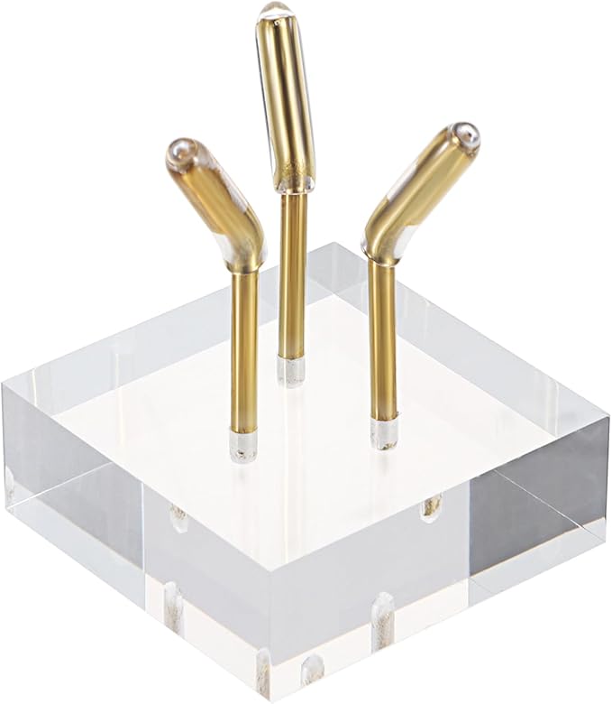 Hipiwe Gold Metal Arm Display Stand Easel with Acrylic Base Small Display Easel Holder for Sphere Crystal Ball Eggs Mineral Geodes Rock Seashell