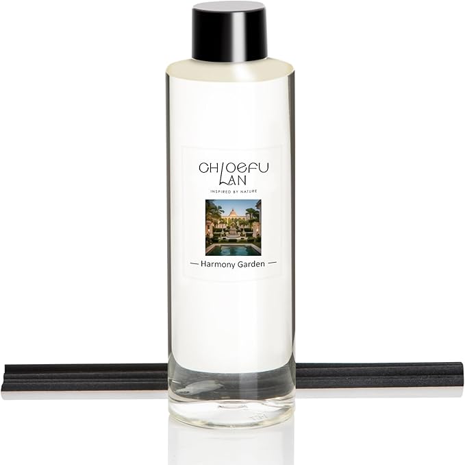 Harmony Garden Scented Oil Diffuser Refill 6.76 fl oz Crisp Botanical Aromatherapy Oil for Bedroom & Patio Outdoor-Inspired Air Freshener, 0% Alcohol, Unique Blend to Relieve Stress