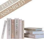 9 Faux Books Neutral - Decorative Box with Hidden Storage, Neutral Home Accessory, Bookshelf Accent, Coffee Table Book, Home Staging Accessory, Paper Wrapped Books