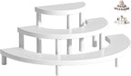 3-Tier Wooden Display Risers, Rustic Cupcake Stand, Perfume Organizer, Dessert Table Display Set for Party & Home Decor (White)