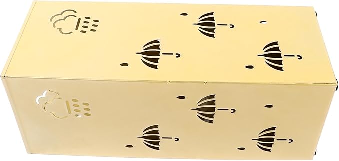 GLOGLOW Nan Metal Umbrella Stand, Carbon Steel, Stylish and Durable Umbrella Holder Bin for Entryway, Home, Office Spaces with 42x16x16cm Ornament (Gold)
