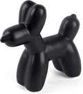 Notakia Cute Ceramics Black Balloon Dog Statue Crafts Living Room Desktop Decorations,Handmade Modern Small Ceramic Animal Statue Ornament Home Decor Accents (Black, Large)