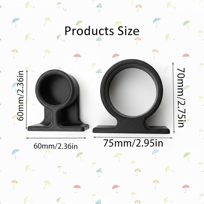 Wall-Mounted Umbrella Holder with Drip Tray - Self-Adhesive Design, Space-Saving Stand for Home, Camping, RV, Van, Includes Double-Sided Tape